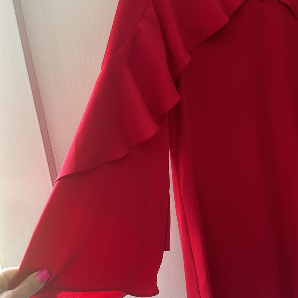 Kobi Halperin red sheath dress with beautiful sleeves high quality NWOT - Picture 3 of 8